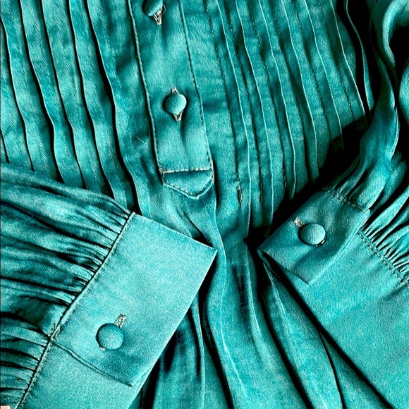 Anthropologie Blue Long Sleeve Ruffled Blouse - Picture 10 of 10